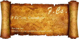 Föcs Csombor névjegykártya